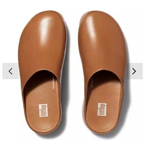 FitFlop Shuv Leather Clogs -Light Tan-Sz 6